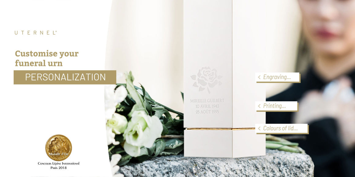 Customise your funeral urn : engraving, printing, colours of lid